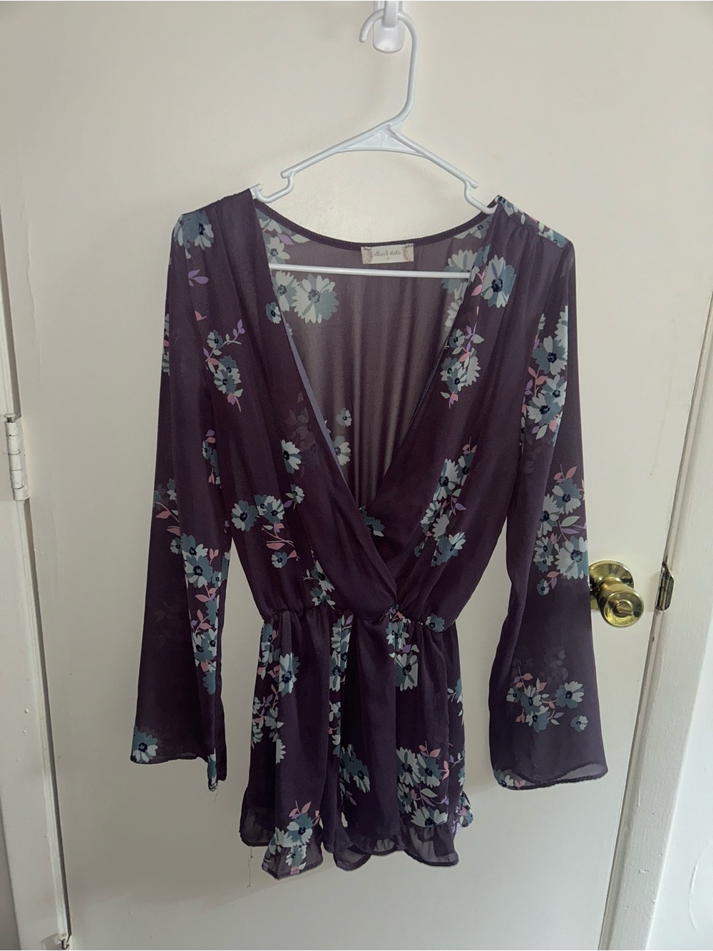 Altar’d State - Dark Purple Floral Romper - M/Medium